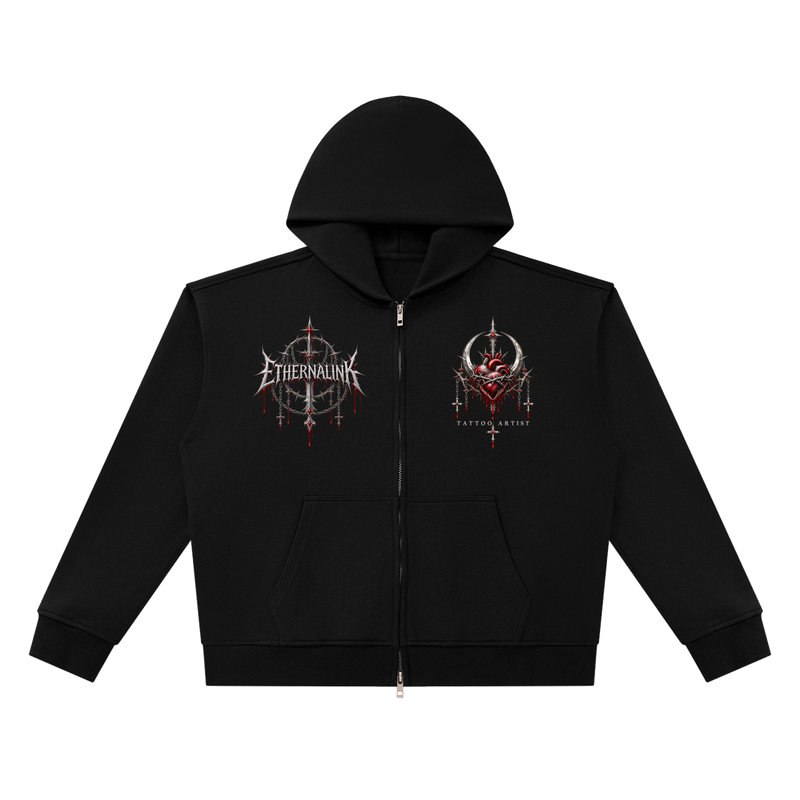 ETHERNALINK – BLEEDING ETERNITY ZIP HOODIE